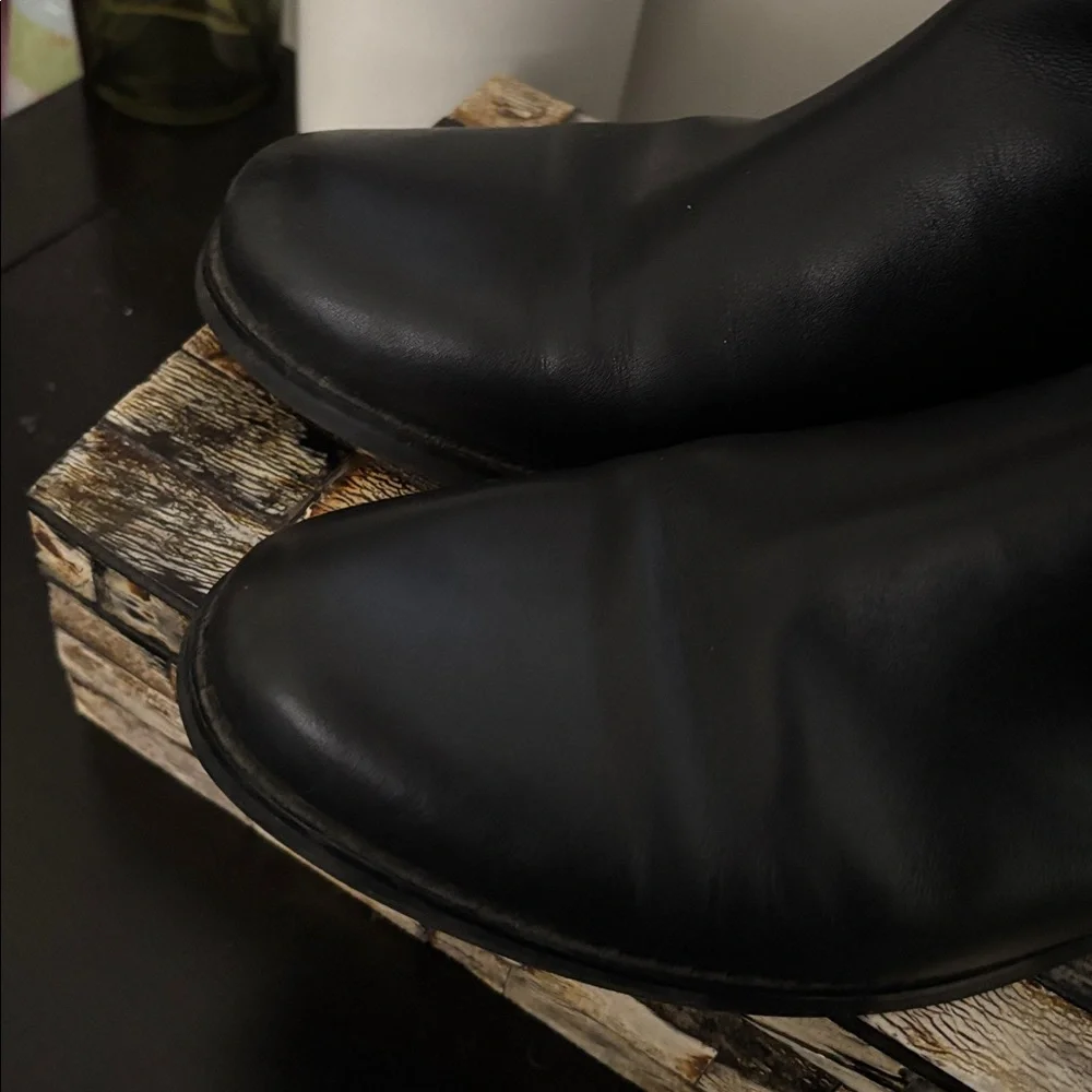 BLONDO (7W) AquaProtect Black Leather Ankle Booties Cowhair Waterproof Zipper - Picture 6 of 16